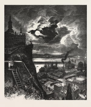 Quebec, Overlooking North Channel, from Grand Battery and Laval University, Canada, Nineteenth Century Engraving