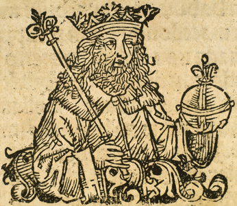 Portrait of Ptolemy IV Philopator (reigned 221-204 BC). Fourth Pharaoh of Ptolemaic Egypt, 16th century (engraving)
