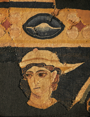 Head of Hermes, detail (woven wool)