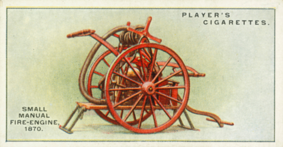 Fire-Fighting Appliances: Small Manual Fire-Engine, 1870 (colour litho)