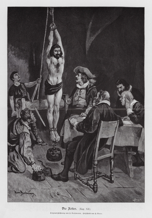 Man being tortured (engraving)