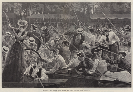 Henley, the Rush for Home at the End of the Regatta (engraving)