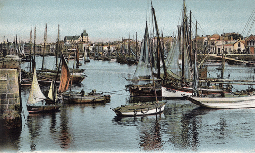 Les Sables d'Olonne (Vendee, France): the harbour, postcard, c. 1910