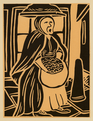 Old London: Hot Cross Bun Seller (woodcut)