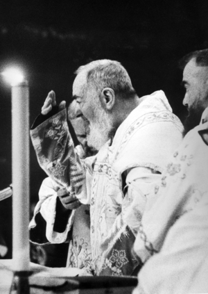 San Giovanni Rotondo, Foggia, Italy, 1965, Padre Pio da Pietralcina (b/w photo)