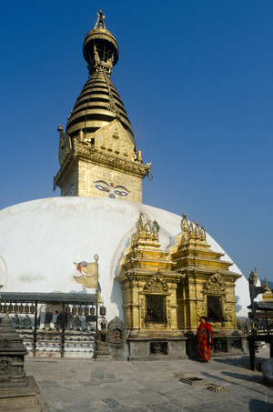 Swayambhu (aka. Monkey Temple): Main Stupa, Kathmandu, Nepal (photo)