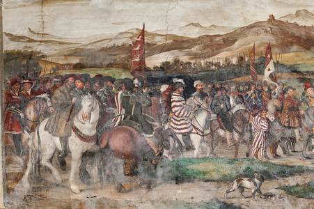 Detail of the Visit of Christian I of Denmark to Bartolomeo Colleoni, Hall of Honour, 1474 (fresco)