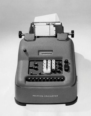 Close-up of an adding machine