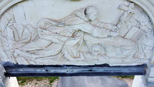 The Saint Bruno portal at prayer, Chartreuse du Liget, Touraine