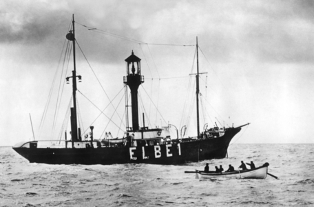 The lightship Elbe 1, 1920s (b/w photo)