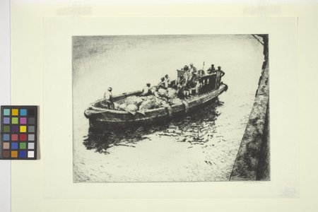 Mailboat, Panama, 1937 (ink on paper)