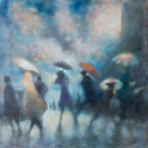 Sun, Rain and Fog on the Bridge, 2019 (oil painting)