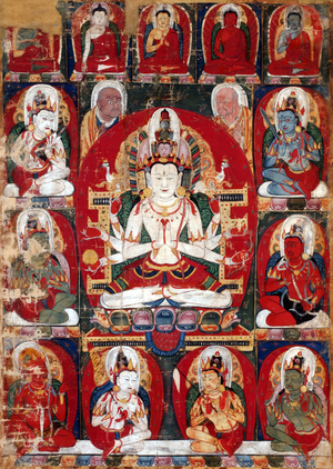 China: Bodhisattva Avalokiteshvara and bodhisattvas, Kara Khoto, Inner Mongolia, c. 12th-13th century