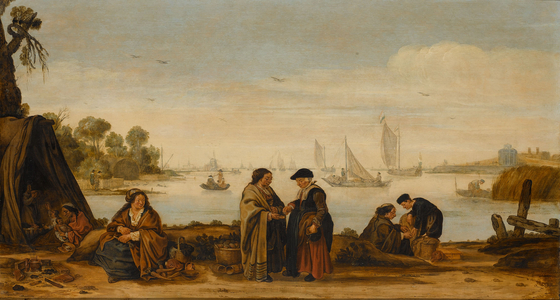 Riverlandscape with Women Fortune-Telling, c.1625-1630 (oil on panel)