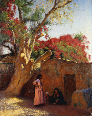 An Arab Family Outside a Village, 1917 (oil on canvas)
