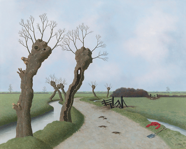Glastonbury Fen, 1980 (oil on board)