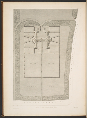 Illustration from 'Practical Hints on the construction and economy of Pauper Lunatic Asylums, etc.' by Samuel Tuke, 1819 (engraving)