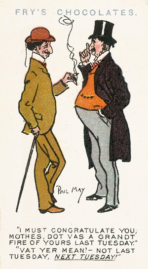 Phil May sketch (colour litho)