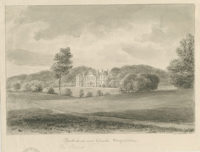 Cheadle - Booth Hall ('The Shawe') : sepia wash drawing, 1841 (drawing)
