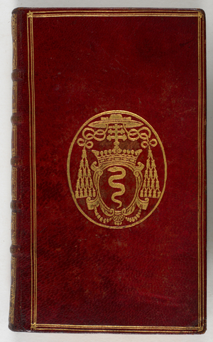 PHILOSOPHIA. Crest embossed on book cover. shield with serpent. Leather stamped and decoration.