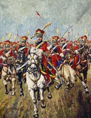 French cavalry charge (oil on canvas)