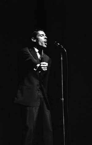 Jacques Brel at the Olympia, 1964, (b/w photo)