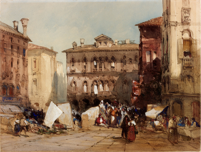 Palazzo Falier, Venice, 1847 (b/c & w/c on paper)


