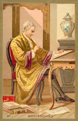 Montesqieu, French political philosopher and writer (chromolitho)