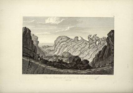 View of the Interior of the Crater of the Peak of Tenerife, drawn by Gmelin, illustration from 'Vues des Cordillères et Monumens des Peuples Indigènes de l'Amérique' by Alexander von Humboldt and Aime Bonpland, 1813 (engraving)