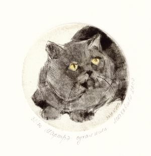 Cat, 2000 (drypoint)