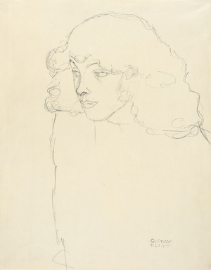 Half-length Portrait of a Girl in three-quarter profile, 1913 (pencil on paper)
