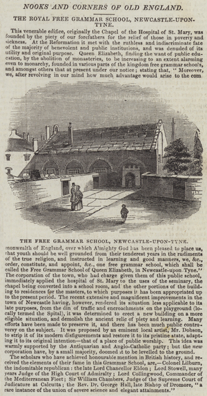 The Royal Free Grammar School, Newcastle-upon-Tyne (engraving)