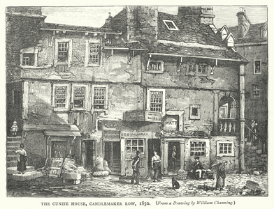The Cunzie House, Candlemaker Row, 1850 (engraving)