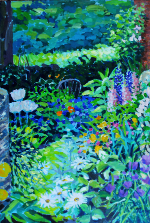 English Country Garden, 2018 (acrylic on canvas)