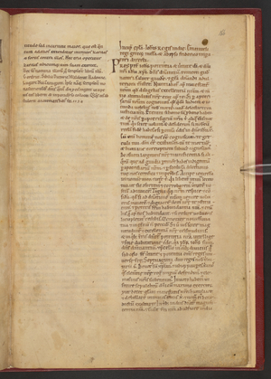 Page from Isidore of Seville, Etymologies, Low Countries (Munsterbilsen), c. 1130-1174, Harley MS 3099, f. 166r (parchment)