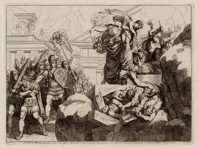 Suicide of the wife of Hasdrubal (etching)