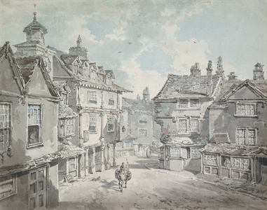 Market Street, Lichfield,  (pencil and watercolour)
