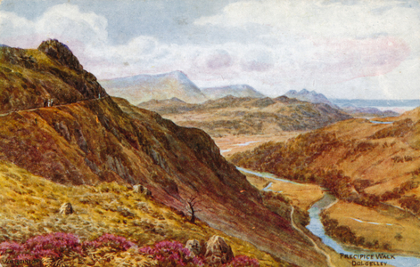 Precipice Walk, Dolgelley (colour litho)