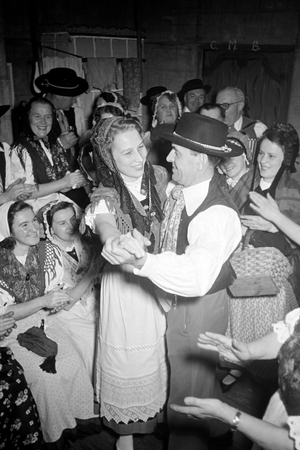 Dancing couple at the Volksfest, Schleswig-Holstein, Germany, 1960s
