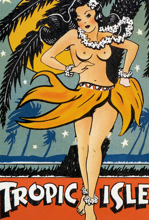 Tropic Isle Poster, 1940s (screen print)