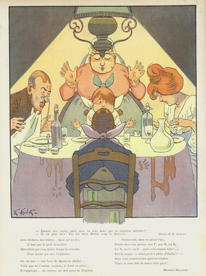 Illustration for Le Rire (colour litho)