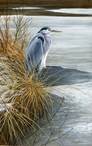 Winter heron, 2015 (acrylic on board)