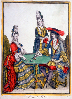 Dice game, 17th century (engraving )
