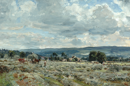 Haytime near Nesfield (oil on canvas)