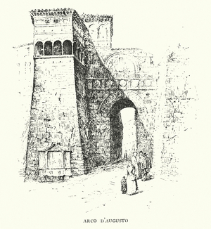 Perugia: Arco d'Augusto (engraving)