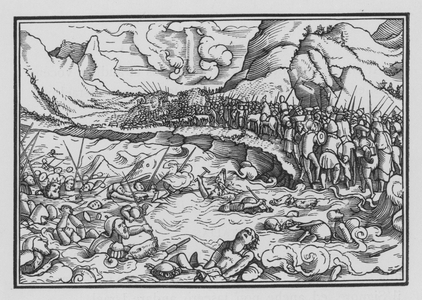 Pharaoh Pursueth the Israelites, Exodus XIV, 28 (engraving)