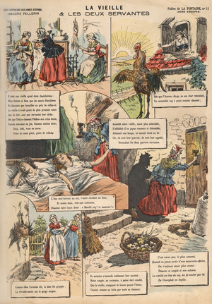 The Old Woman and her two servants, c. 1890 (engraving)