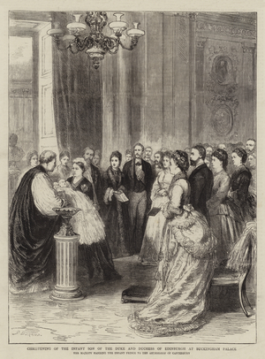 Christening of the Infant Son of the Duke and Duchess of Edinburgh at Buckingham Palace (engraving)