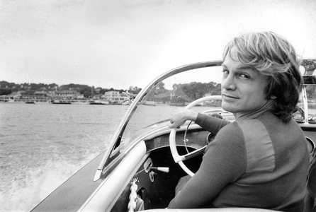 Claude Francois Driving Boat in Cannes, 1972 (photo)