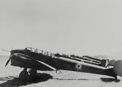 English reconnaissance planes on the air defense airfield in May 1940 (b/w photo)